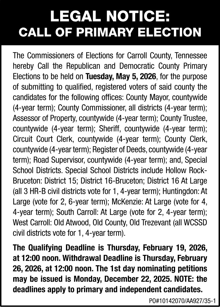 Legal Notice - Election