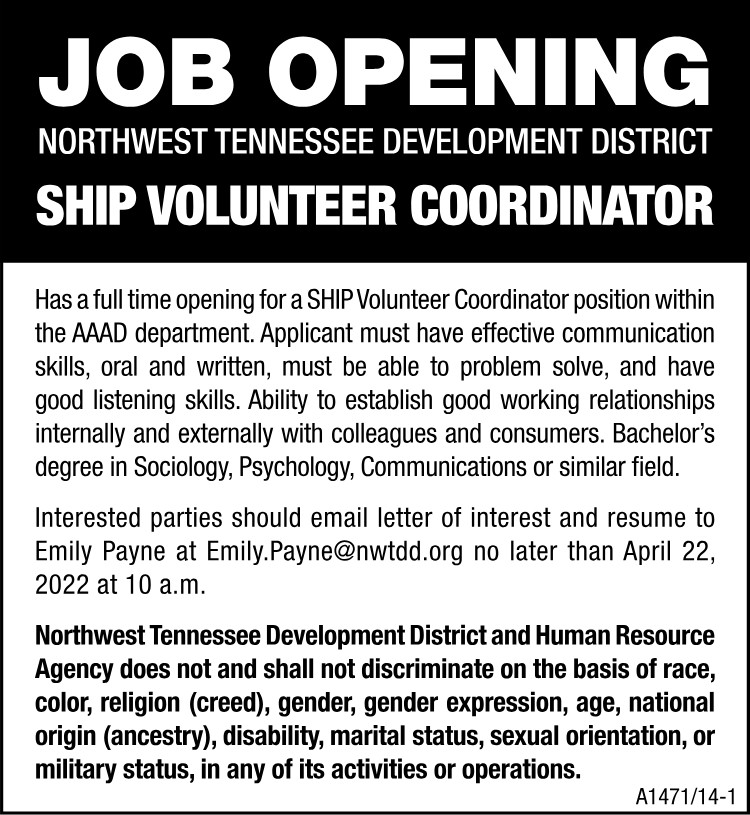 NWTN Development District - Job Opening - SHIP Volunteer Coordinator