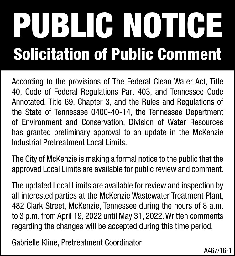 Public Notice - Solicitation of Public Comment