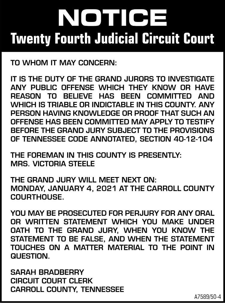 Notice - Twenty Fourth Judicial Circuit Court - A7589