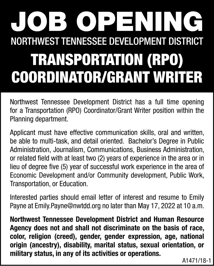 NWTN Development District - Transportation Coordinator