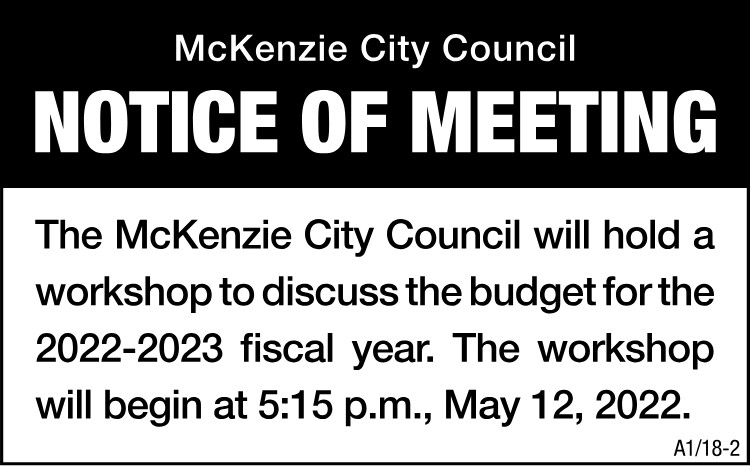 City of McKenzie - City Council Workshop
