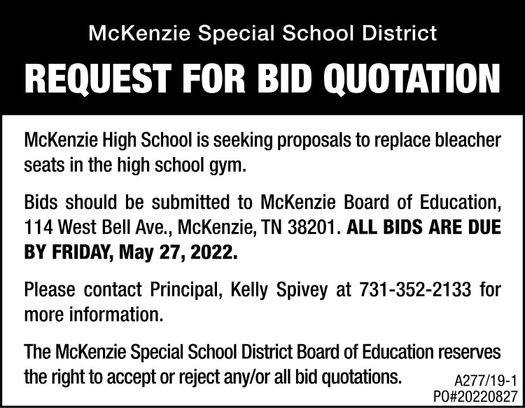 MSSD Request for Bid - High School Bleachers