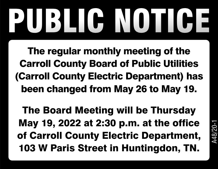 Public Notice - Carroll Co Electric Meeting