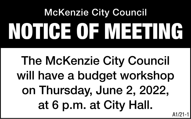McKenzie City Council - Budget Workshop