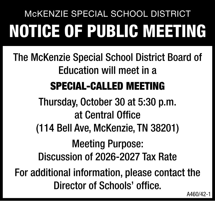 Notice of Public Meeting MSSD