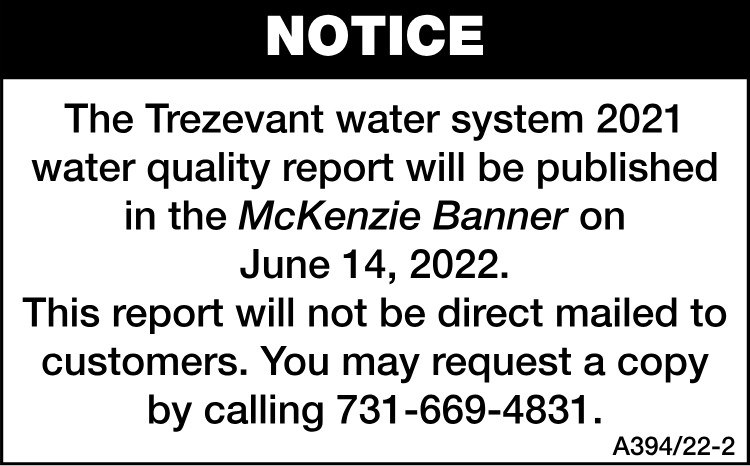 Trezevant Water System Notice