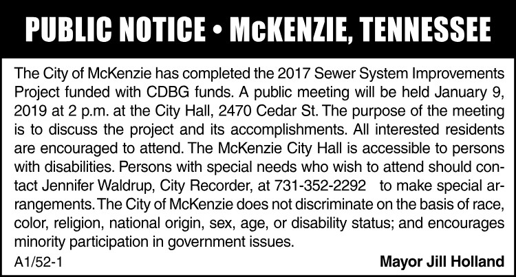 Notice of Completion - Sewer System Improvements