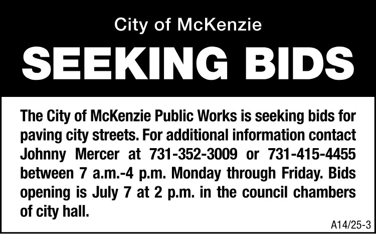City of McKenzie - Paving Bids