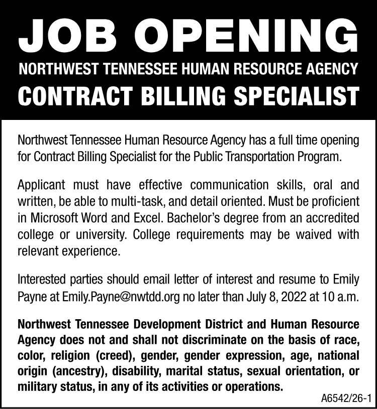 NWTN Development District - Job Opening for AAAD Department