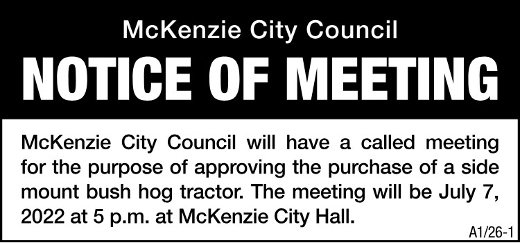 McKenzie City Council Meeting