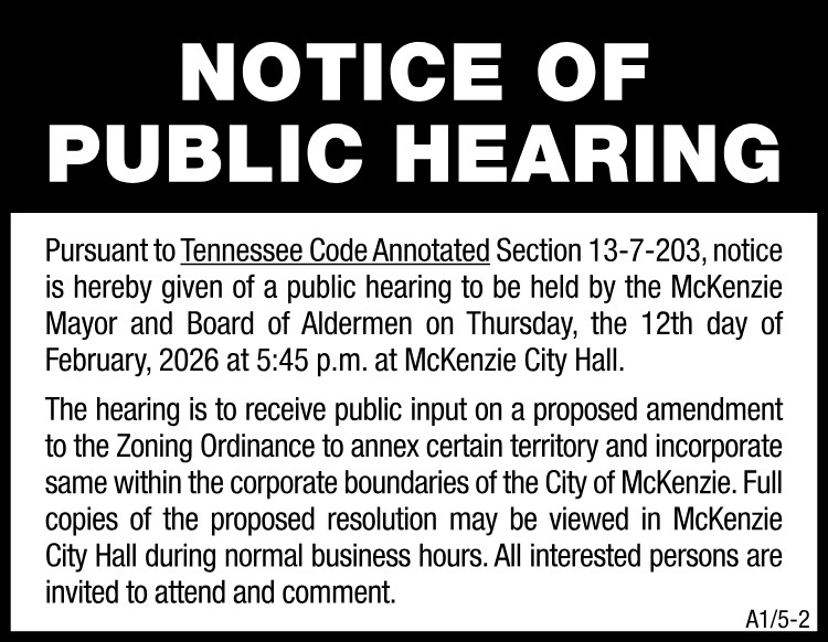 Notice of Public Hearing - Annex
