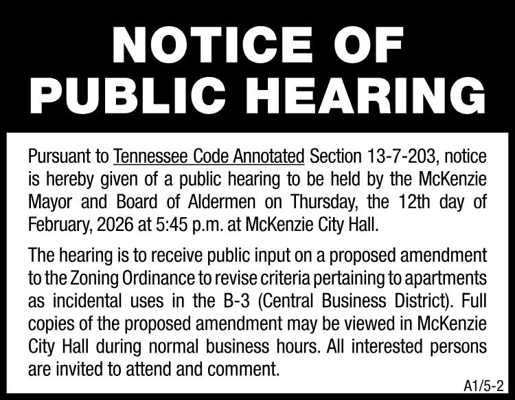 Notice of Public Hearing - Apartments