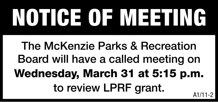 McKenzie Parks & Recreation Meeting