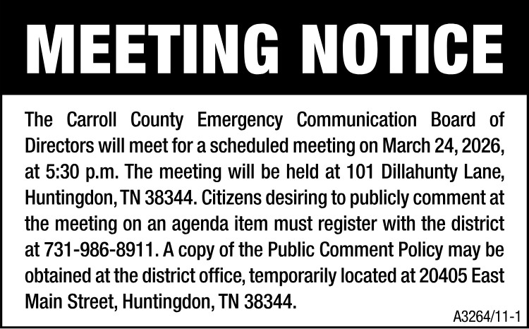 E911 Meeting Notice