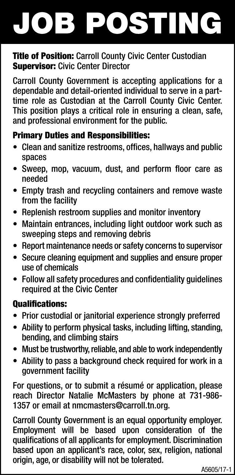 Job Posting - Civic Center Director
