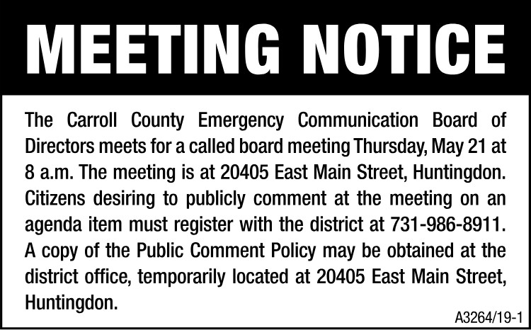 E911 Meeting Notice