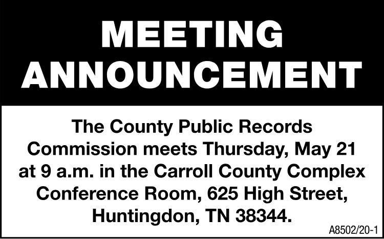 Meeting Announcement - Public Records Commission