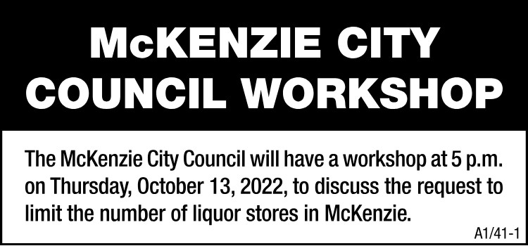 McKenzie City Council Workshop