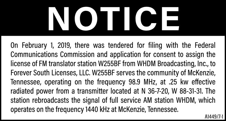 Public Notice - WHDM Broadcasting for Sale