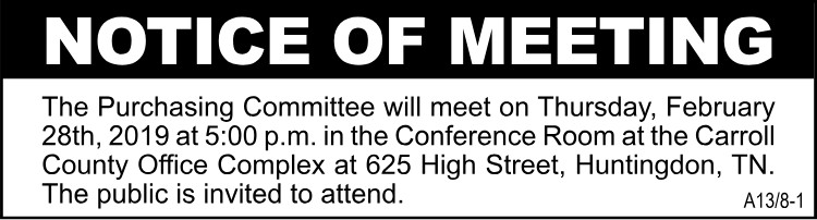 Notice of Meeting -Purchasing Committee