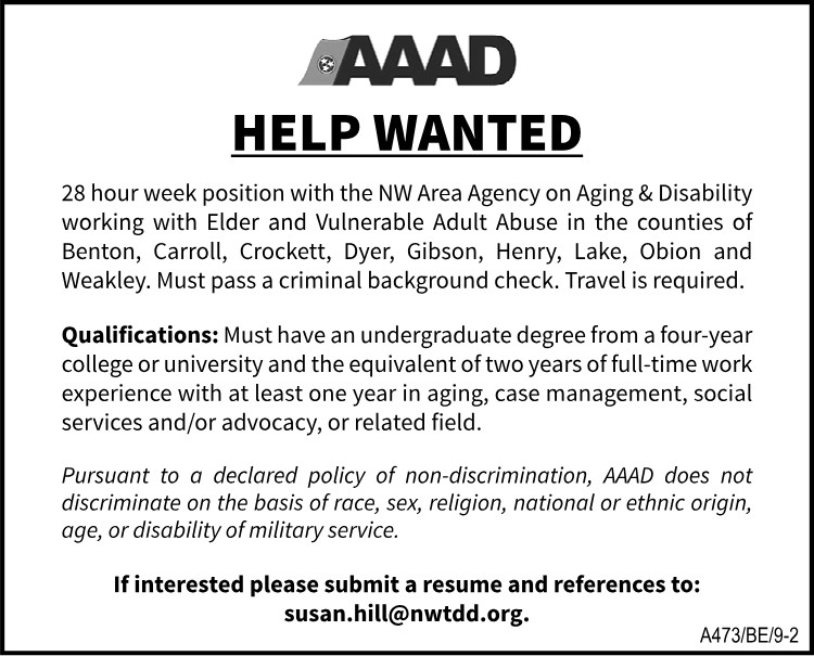 NW Area Agency on Aging - Help Wanted