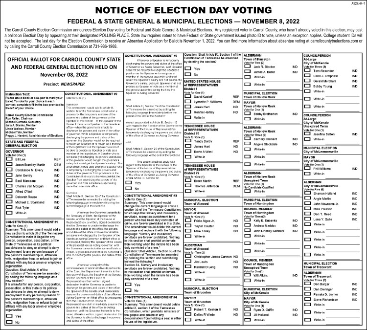 Sample Ballot