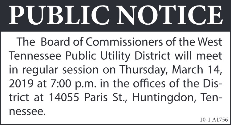 Public Notice - WTPUD