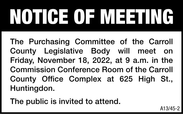 Carroll Purchasing Committee Meeting