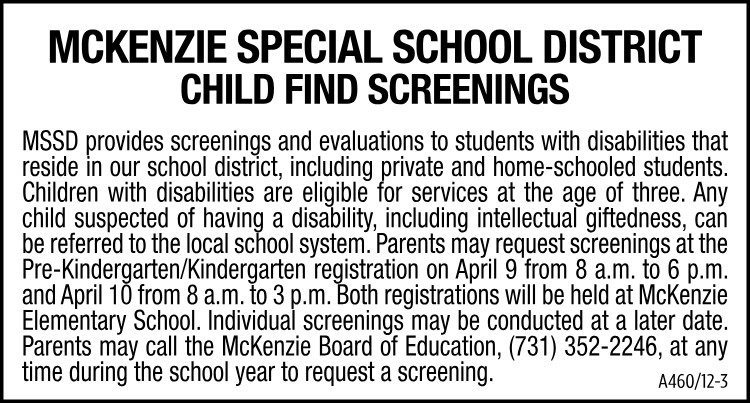 McKenzie Child Find Screening