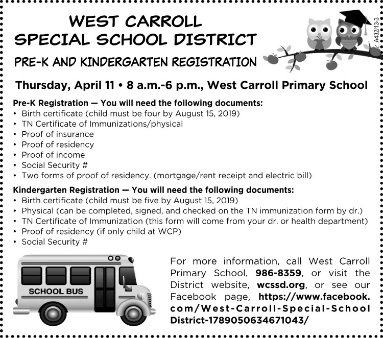 West Carroll Pre-K_Kindergarten Registration
