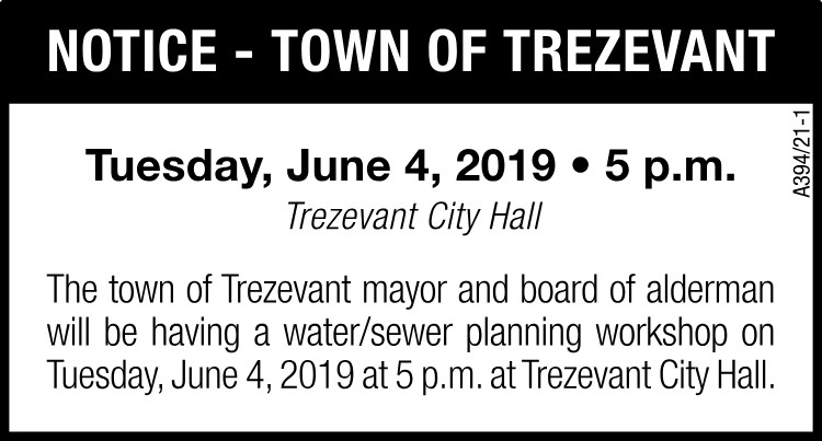 Notice - Town of Trezevant