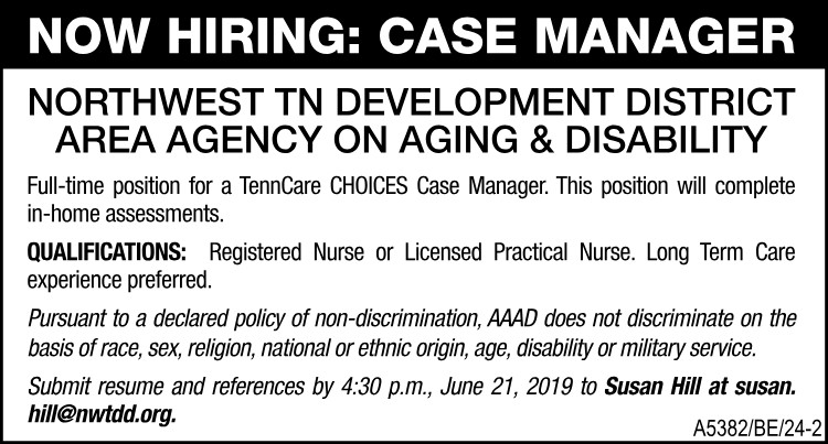 NWTN Development District - Now Hiring Case Manager