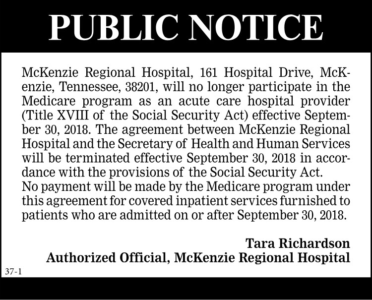 NOTICE - McKenzie Hospital-Medicare