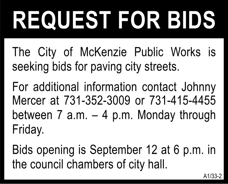 City of McKenzie - Public Works Bid