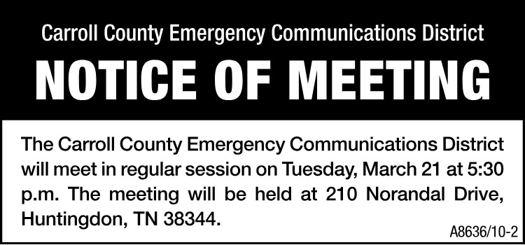 Carroll County E911 - Meeting