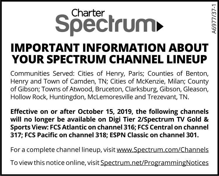 Charter Spectrum - Channel Changes