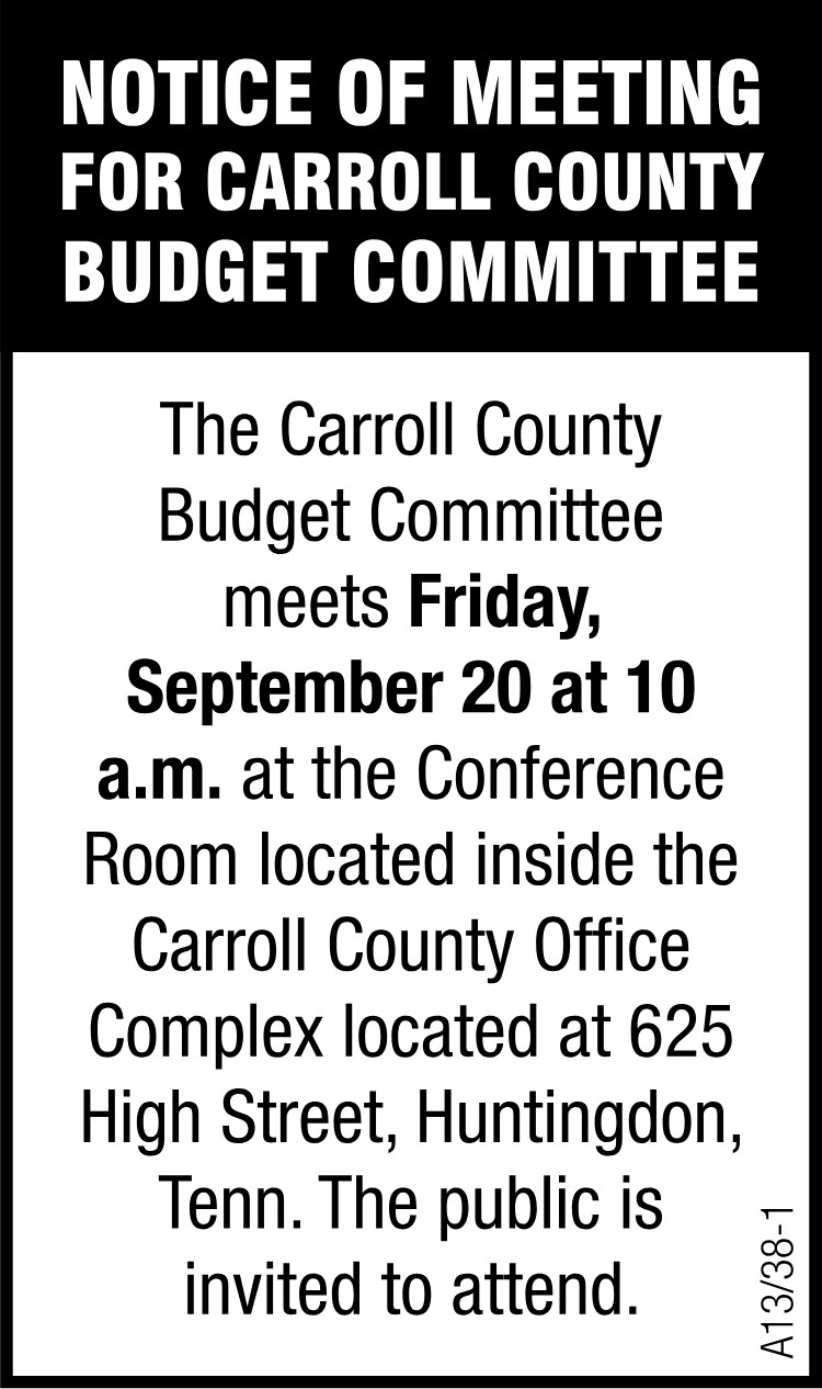 Notice of Meeting CC Budget Committee
