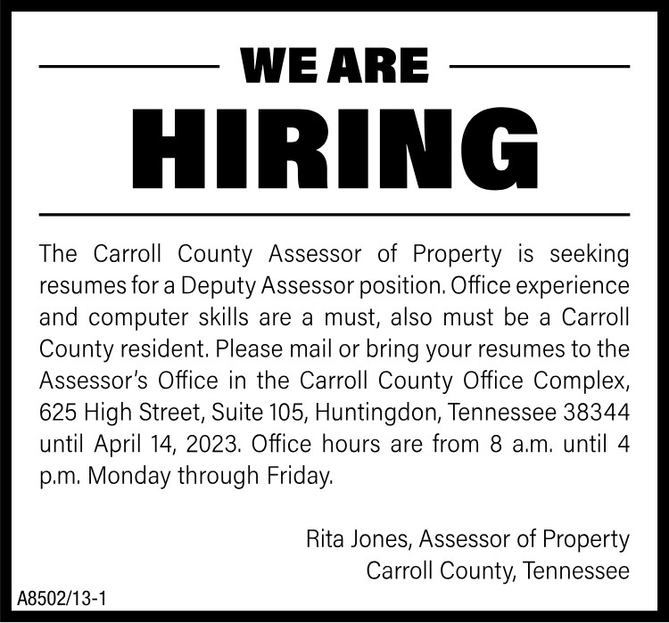 Carrol County Assessor - Open Position