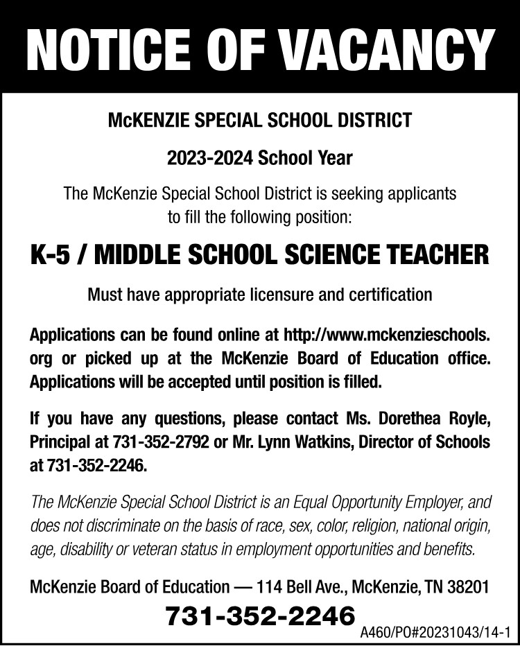 McKenzie Special School District - Science Teacher