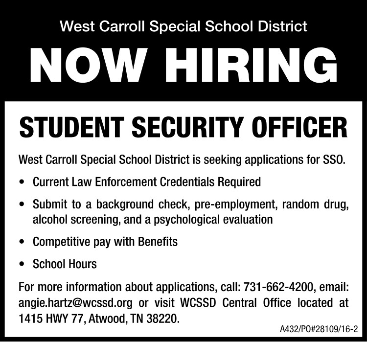 West Carroll District Seeking Application for SSO