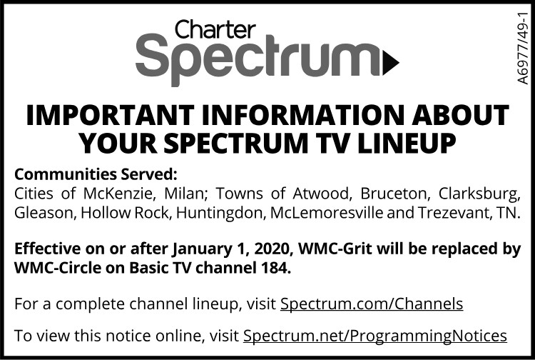 Charter Spectrum - Channel Changes wk49