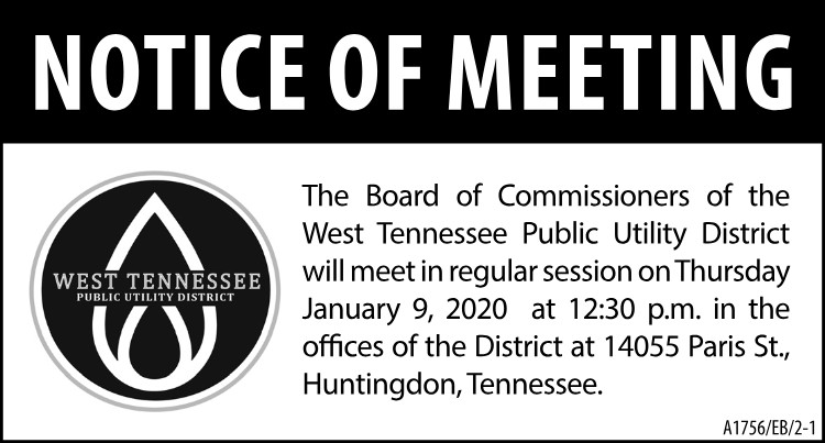 West TN Public Utility District - January 9 Meeting