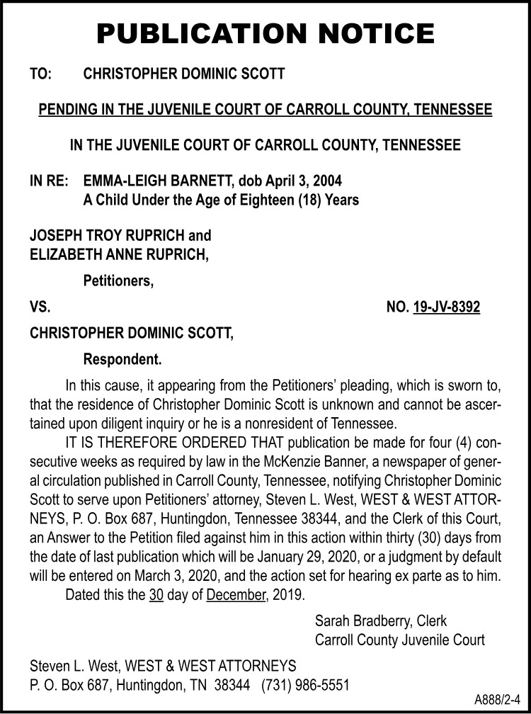 Publication Notice - SCOTT
