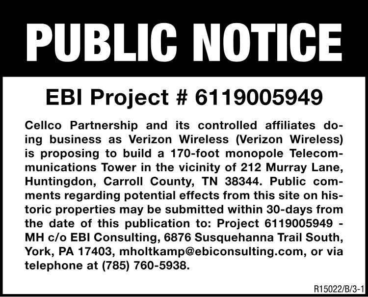 NOTICE VerizonTower CellcoPartnership
