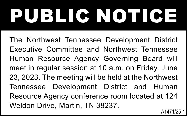 Public Notice - NWTDD Board Meeting