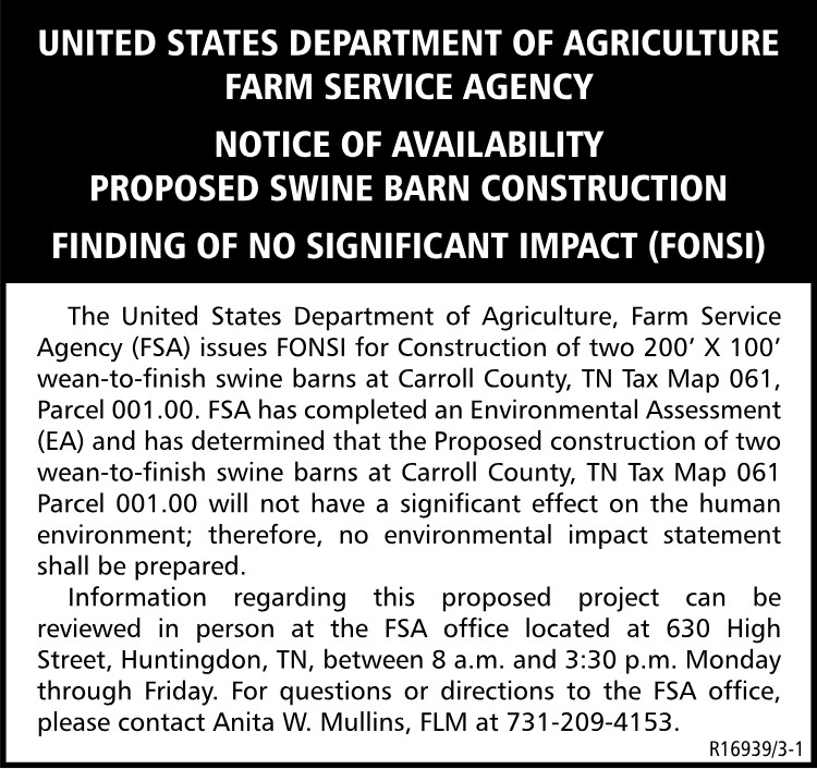 Notice of Availability USDA