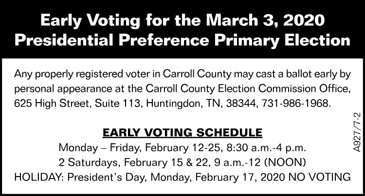 Carroll Co Election Commission - Early Voting