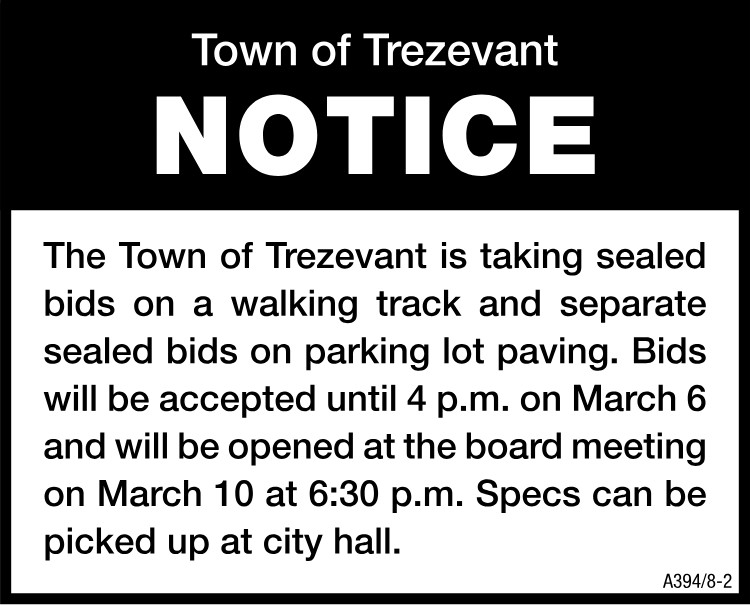 Town of Trezevant - Bids on walking track