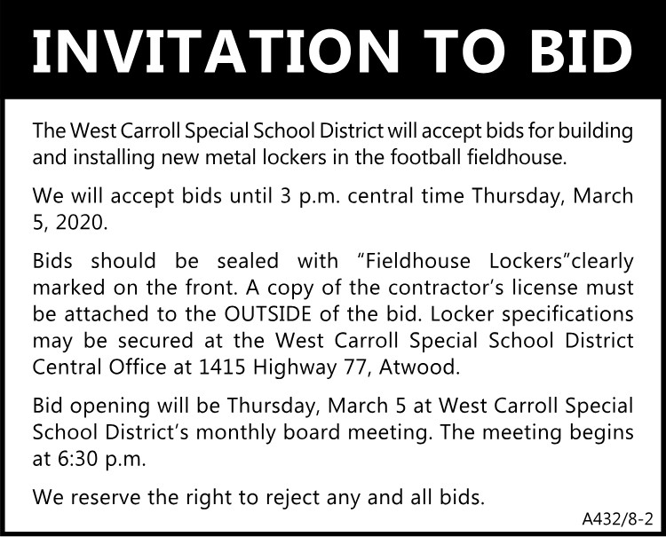 WCSS - Bid for lockers